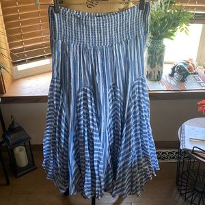 Skirt, blue and white stripes